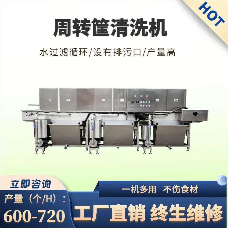 周转筐清洗机全自动食品筐去油污去脏污清洗设备水过滤循环清洗机