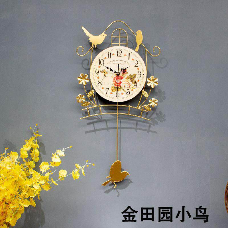 小鸟挂钟现代装饰简约时钟客厅挂钟卧室静音挂墙钟家庭钟表夜光钟