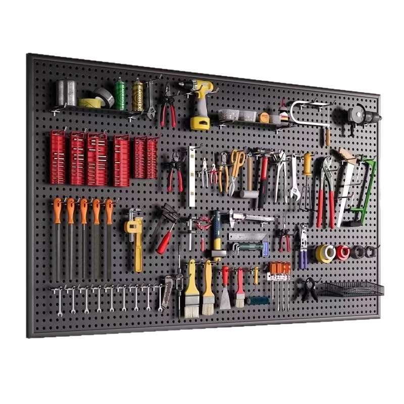 工具墙洞洞板万能挂板收纳架子墙上置物架冲孔板五金不锈钢整理架