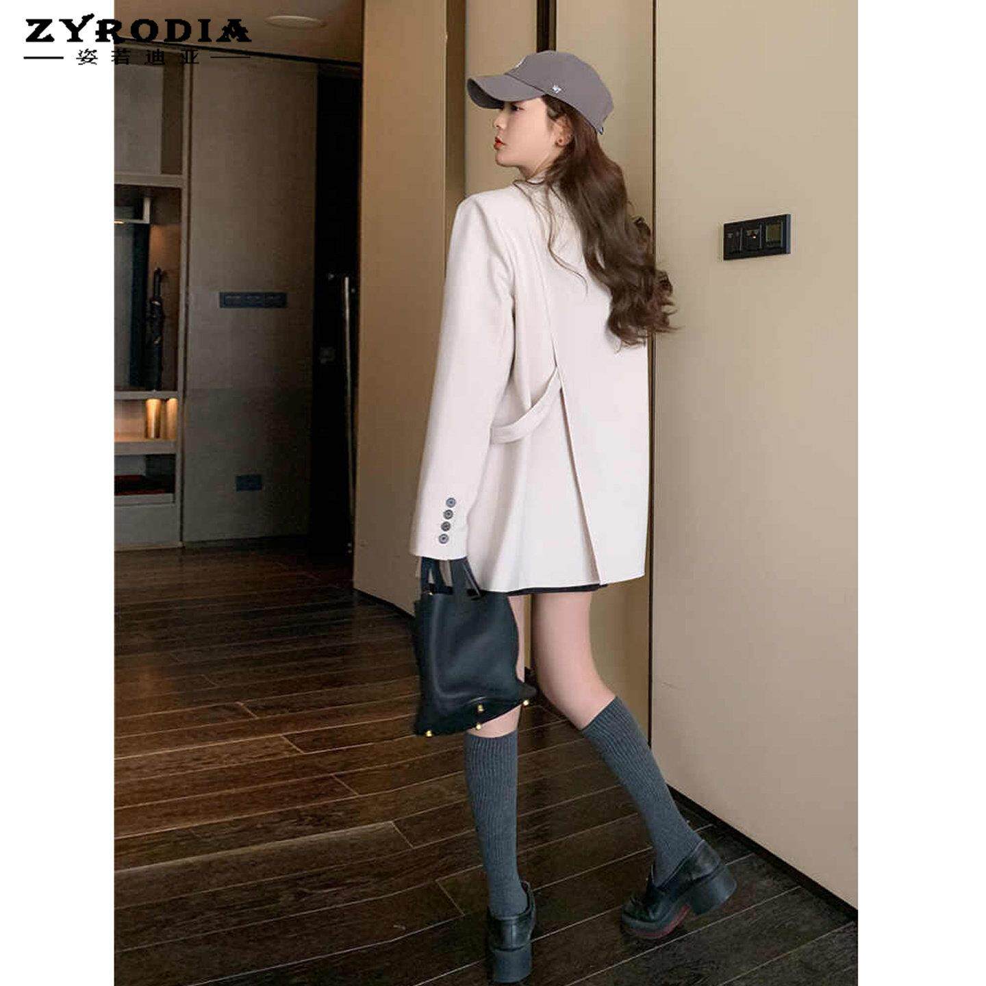 ZYRODIA 西装外套女2026春秋新款韩版设计感修身气质百搭小西服