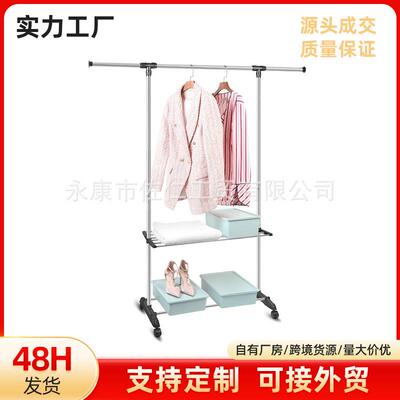 爱德森简易落地晾衣架室内外阳台家用带轮落地式衣架ADS-11682