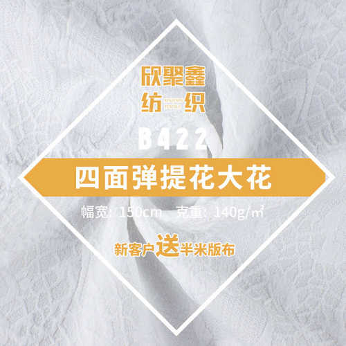 100D*100D四面弹提花大花140g全涤雪纺印花 秋冬连衣裙面料