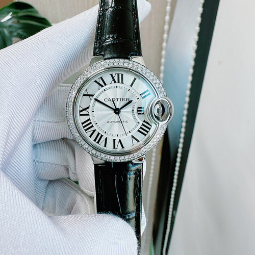 一口价98新CARTIER卡地亚33mm蓝气球系列女士全自动机械手表腕表