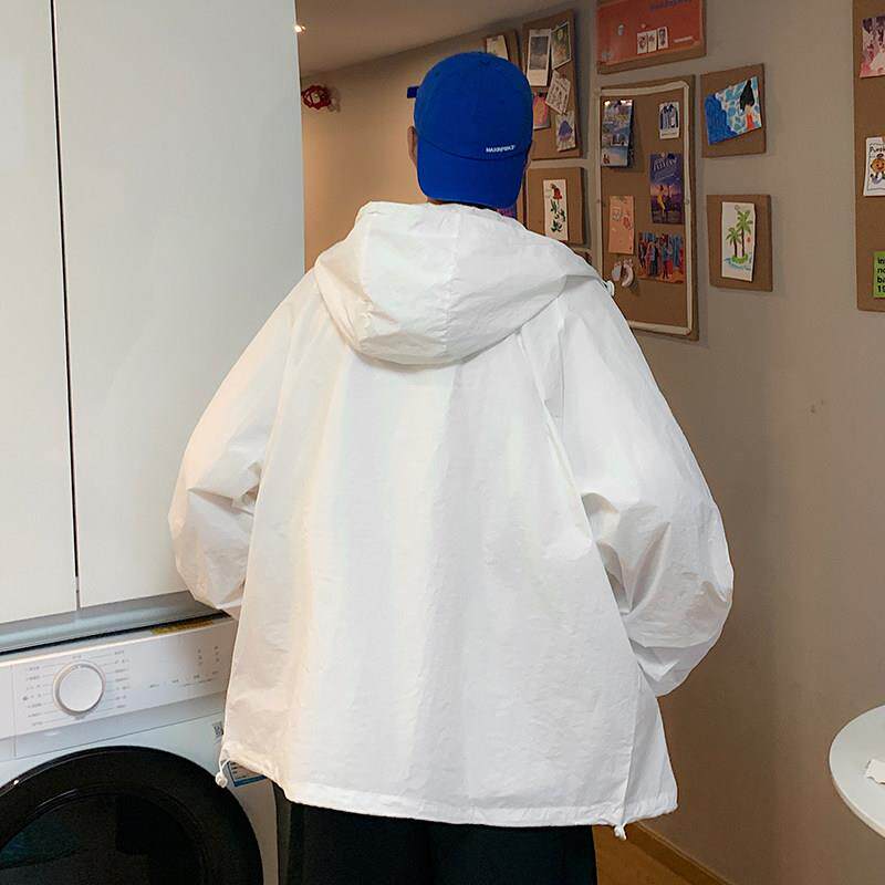 男士钓鱼速干连帽防晒衣夏季薄款男百搭防紫外线外套ins宽松夹克