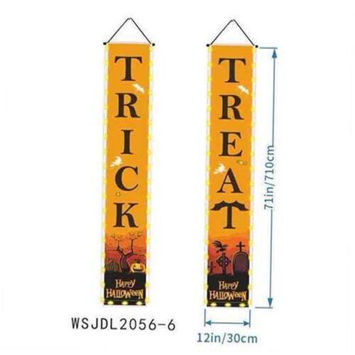 正品Halloween lit couplet LED lit door flag door decoration