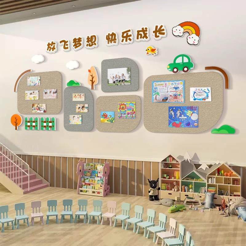 幼儿园环创主题成品管毛毡板贴托班YYM厅形象照片墙文墙化大教室