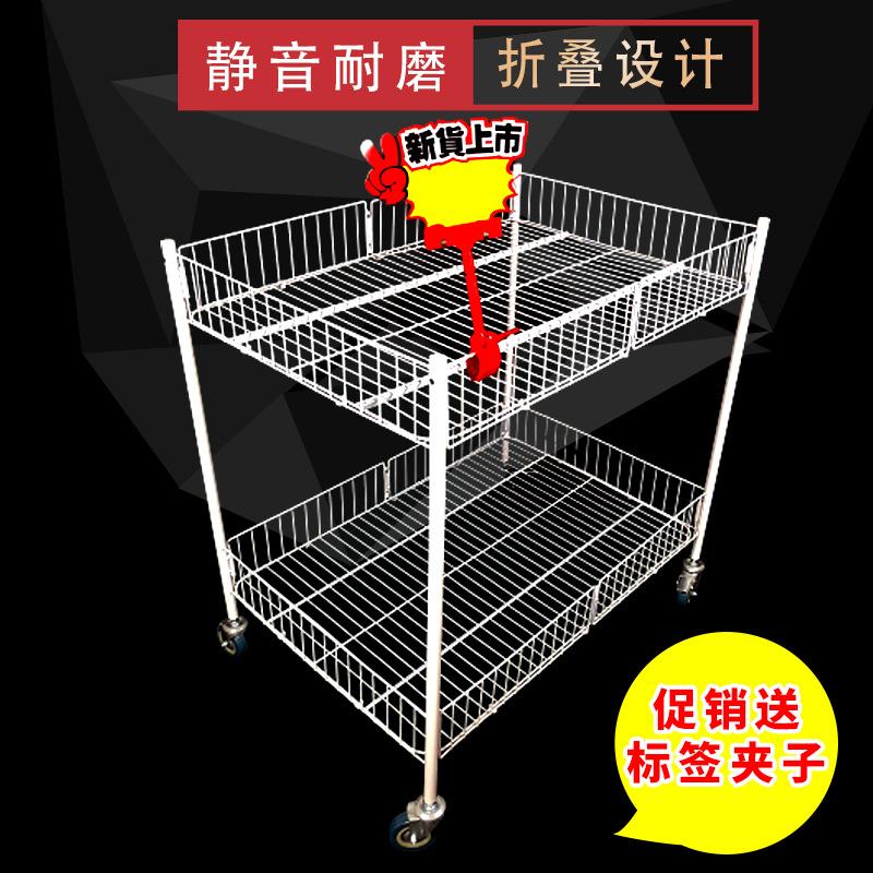 超市促销车甩货特价货架服装促销台折叠售货车移动摆摊小推车带轮