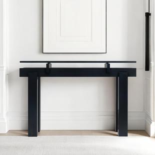 意式极简全实木玄关桌现代简约极窄案台设计师家用入户靠墙边桌子