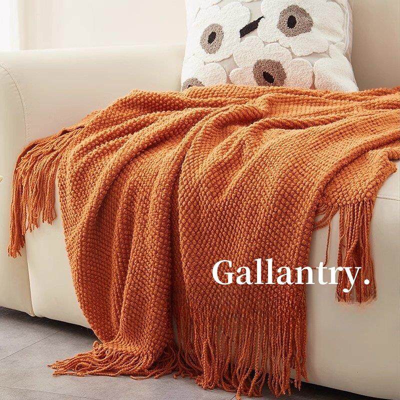 意大利沙发毯子纯色轻奢高级感午休盖毯披肩针织空调毯床尾毛毯子