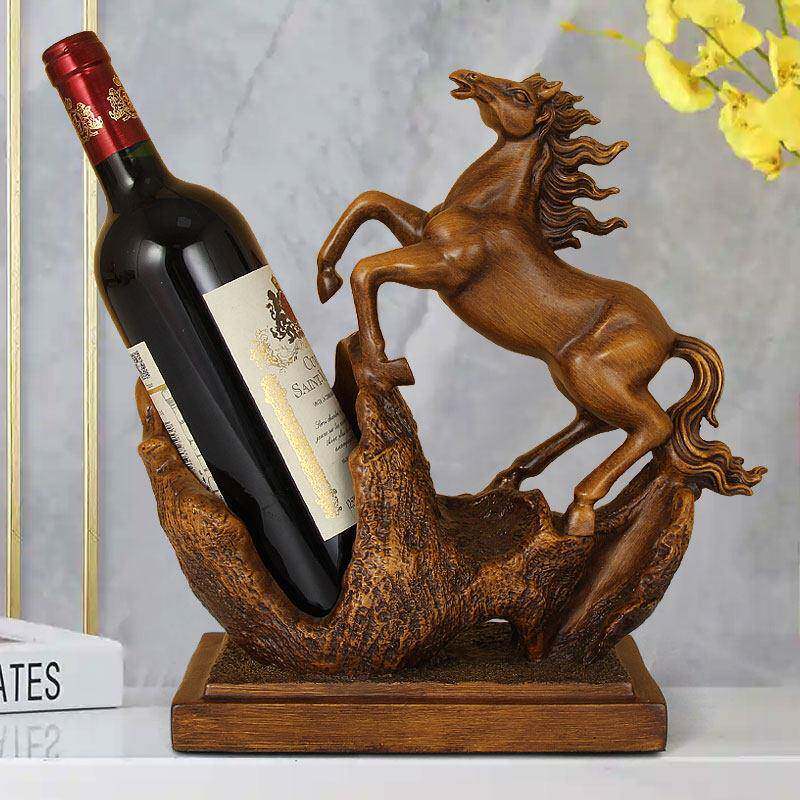 创意葡萄红酒架生肖马酒柜装饰品摆件家用客厅酒瓶置物架新房软装