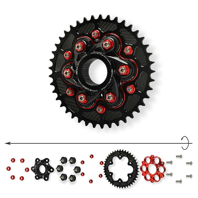 杜卡迪改装后牙盘套件V4V2大魔鬼街霸MTS后链轮前后牙盘链条套装