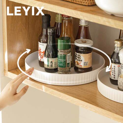 LEYI厨房置物架旋转收纳调料用品盒子家用整体橱柜桌面台面收纳神