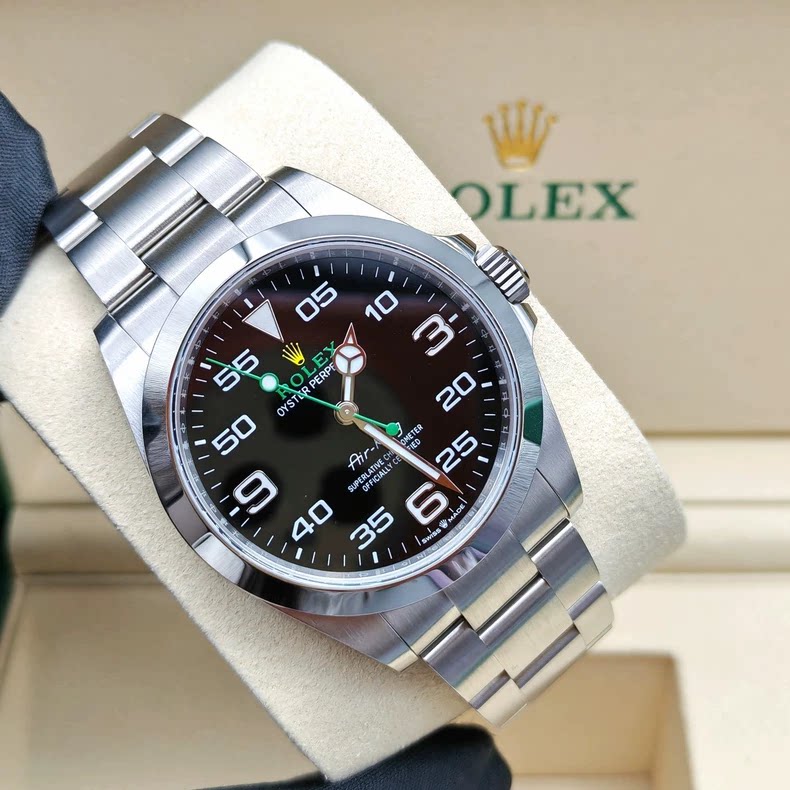 全套劳力士空中霸王型黑盘M126900-0001自动机械男表正品98新40mm