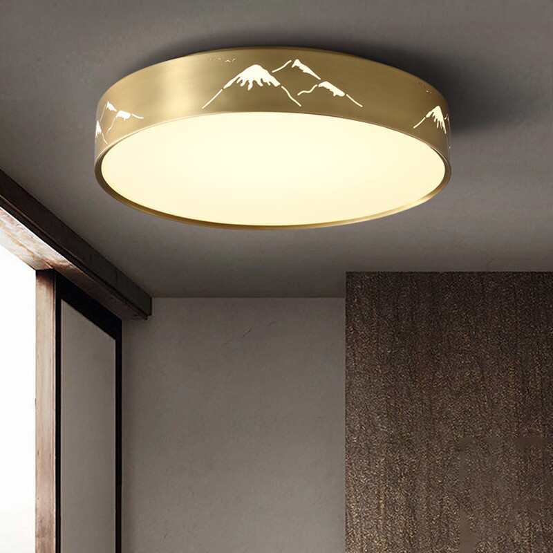 全铜新中式卧室吸顶灯中国风门厅入户玄关设计师阳台灯具