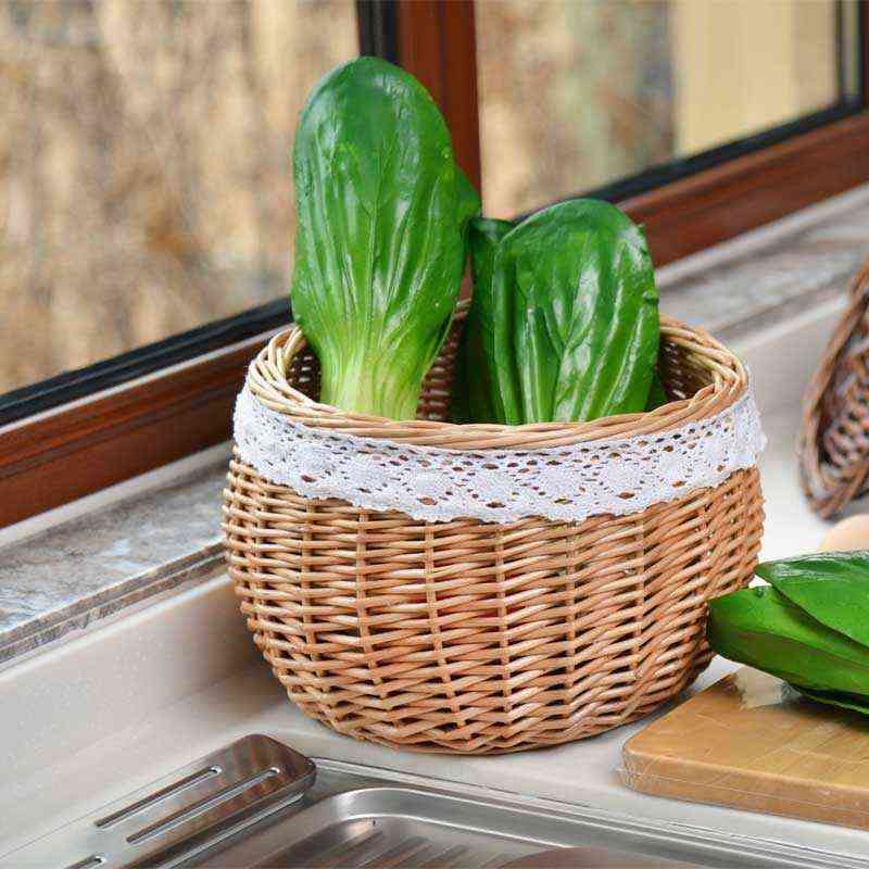 竹篮草编物子藤编置柳编鸡蛋篓子创意竹编筐家用筐篮收纳篮子鸡蛋