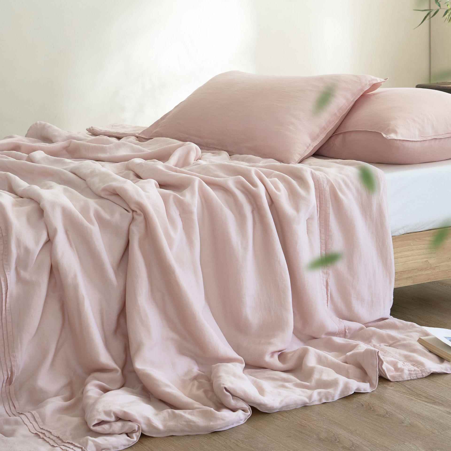 新款日式成品染洗天丝夏被旧感砂洗纯色夏凉被莱赛尔空调被