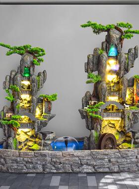 假山流水喷泉摆件办观公室别墅庭院造景户池外水循景环鱼酒9107店