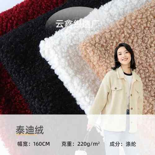 全涤纬编泰迪绒绒布 素色颗粒羊羔绒 秋冬服装毛绒玩具针织面料