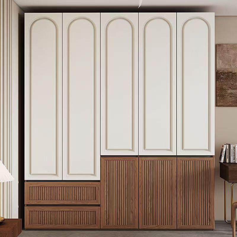 ENFRVE级免拉手分法式衣柜卧室家用式段复古风平开门1板经8济型衣