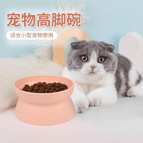 现货宠物碗猫碗双碗猫食盆斜口碗狗食盆高脚护颈宠物饮水器狗饭碗