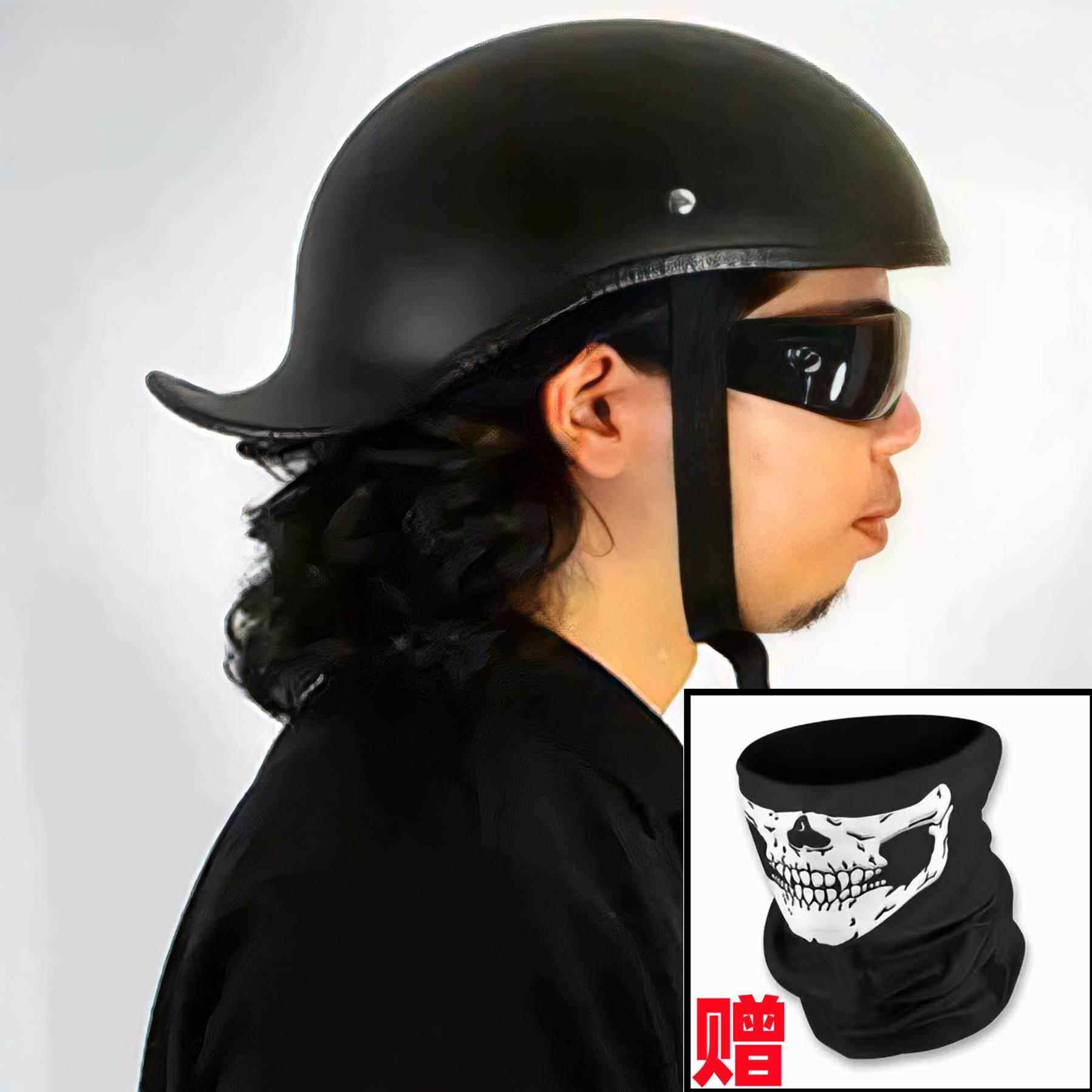 正品麦肯安官日覆古机车半盔巡航夏季男女装斯饰玻全璃式纤维小盔