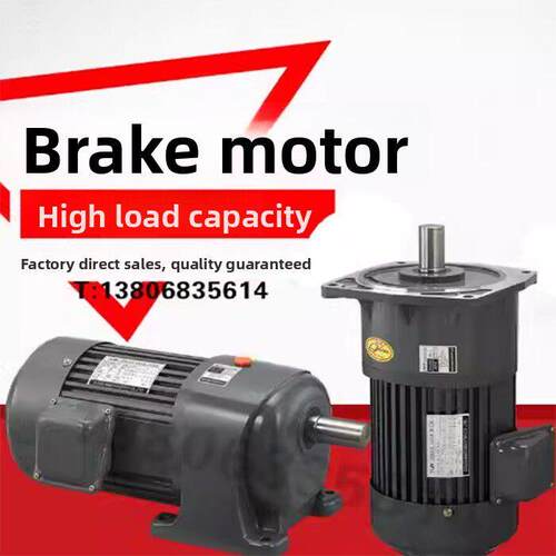 制动减速电机卧式立式交流三相380V 100W200W400W550W750W电机