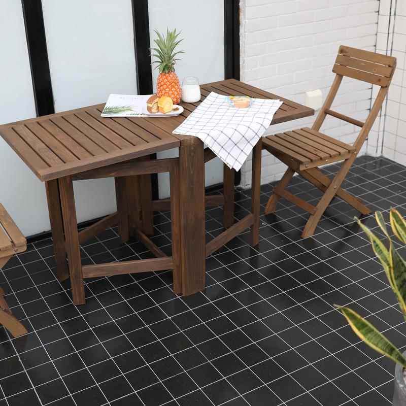 J简易0实木免叠F76S55M5安装加长折桌桌子小户型餐组合家用露台户