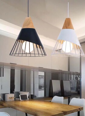 北欧橙色绿色白色床头卧室餐厅灯创意个性咖啡厅饭厅简约单头吊灯