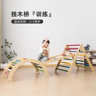 JollyKidz攀爬架室内儿童家用小型可折叠木多功能宝宝滑滑梯组合