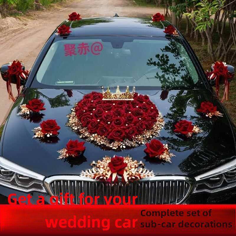 婚礼车装饰车花主车花车婚礼全套高端插花头车花车队婚礼套装