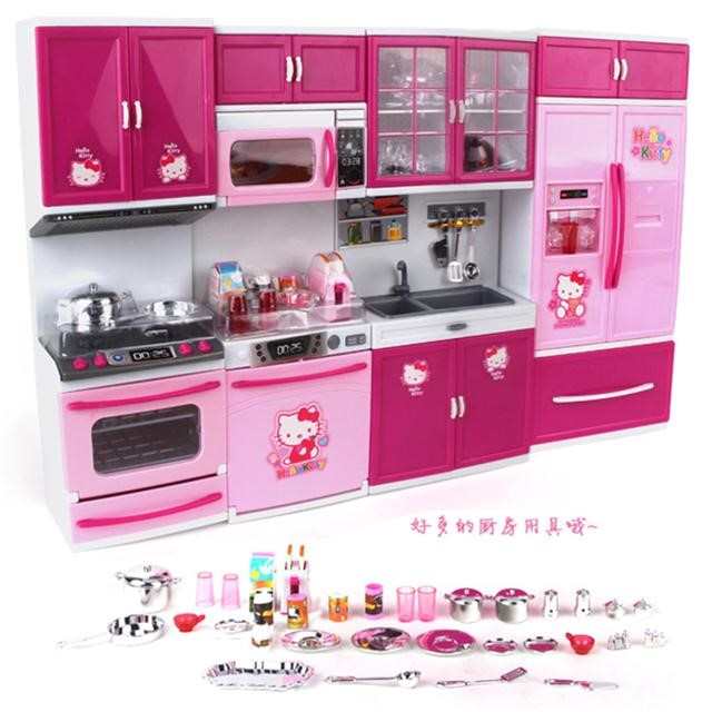 儿童过家家套装厨房玩具 仿真Hello Kitty宝宝做饭餐具迷你厨具