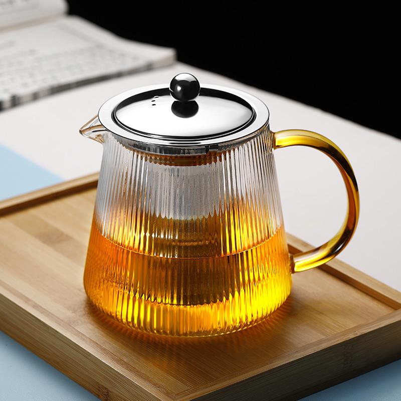 泡茶壶玻璃煮茶壶耐高温加厚电陶炉煮茶器不锈钢过滤茶壶茶具套装