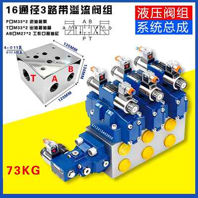 油研华德液压系统泵站电磁控制阀组总成DSHG-04 4WEH16油路块底座