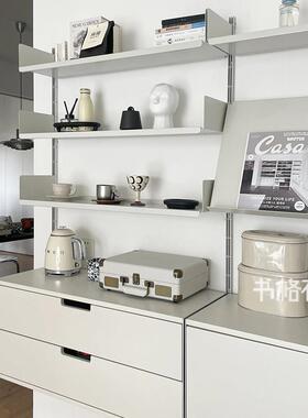 轨道设计悬浮书架挂墙Vitsoe隔板置物架系列客厅墙面铁艺收纳层架