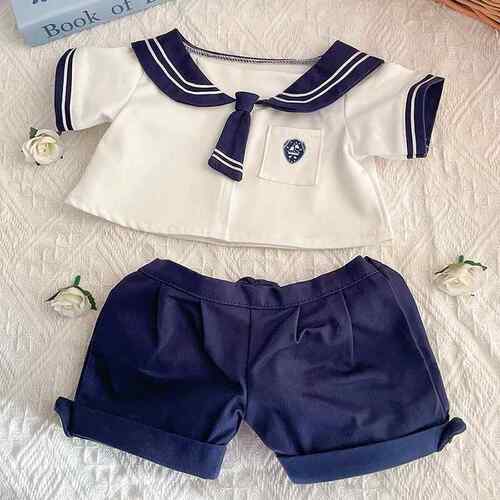 水手服娃衣40cm棉花娃娃衣服坐姿海军玩偶公仔替换装套装无属性