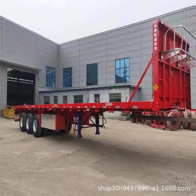 厂家40英尺集装厢式栏板式半挂车轻型平板半挂车