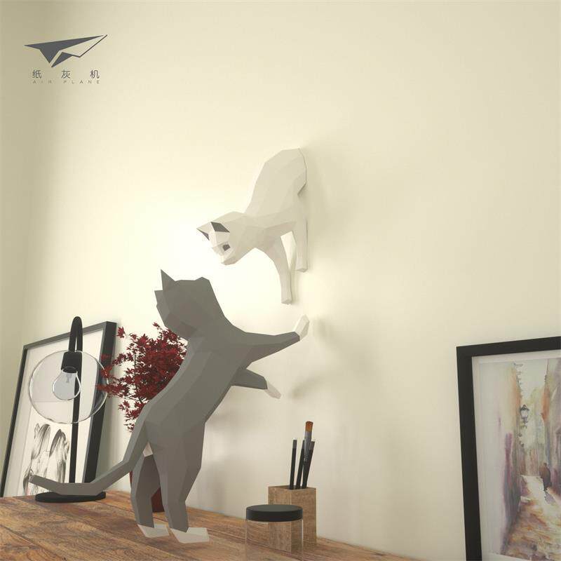 猫咪纸模摆件北欧ins客厅动物桌面diy手工创意3d几何立体家居装饰