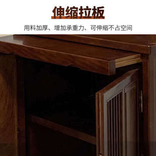 实木立柜家用网格双开门简约客厅隔断家用 新中式