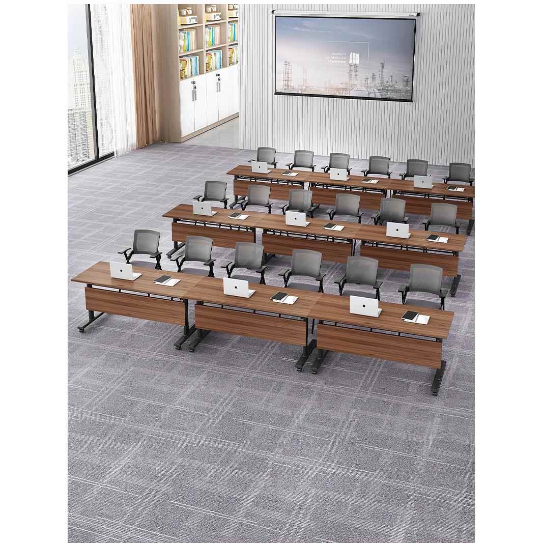 折叠会议桌可移动拼接长条桌简易带轮多功能办公桌培训课桌椅组合