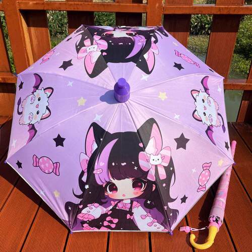 儿童雨伞男女童小学生宝宝长柄可爱幼儿园上学专用伞反光条晴雨伞
