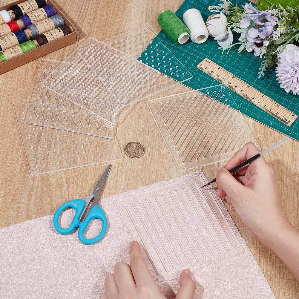 亚马逊新款透明亚克力手工生子模版DIY衍缝临摹绘图工具刺绣图案
