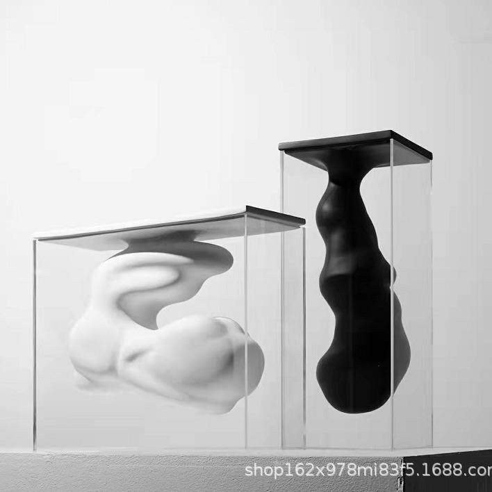 现代简UFU约创意悬浮亚花瓶器工艺品件克花力罩样板房摆售楼处饰