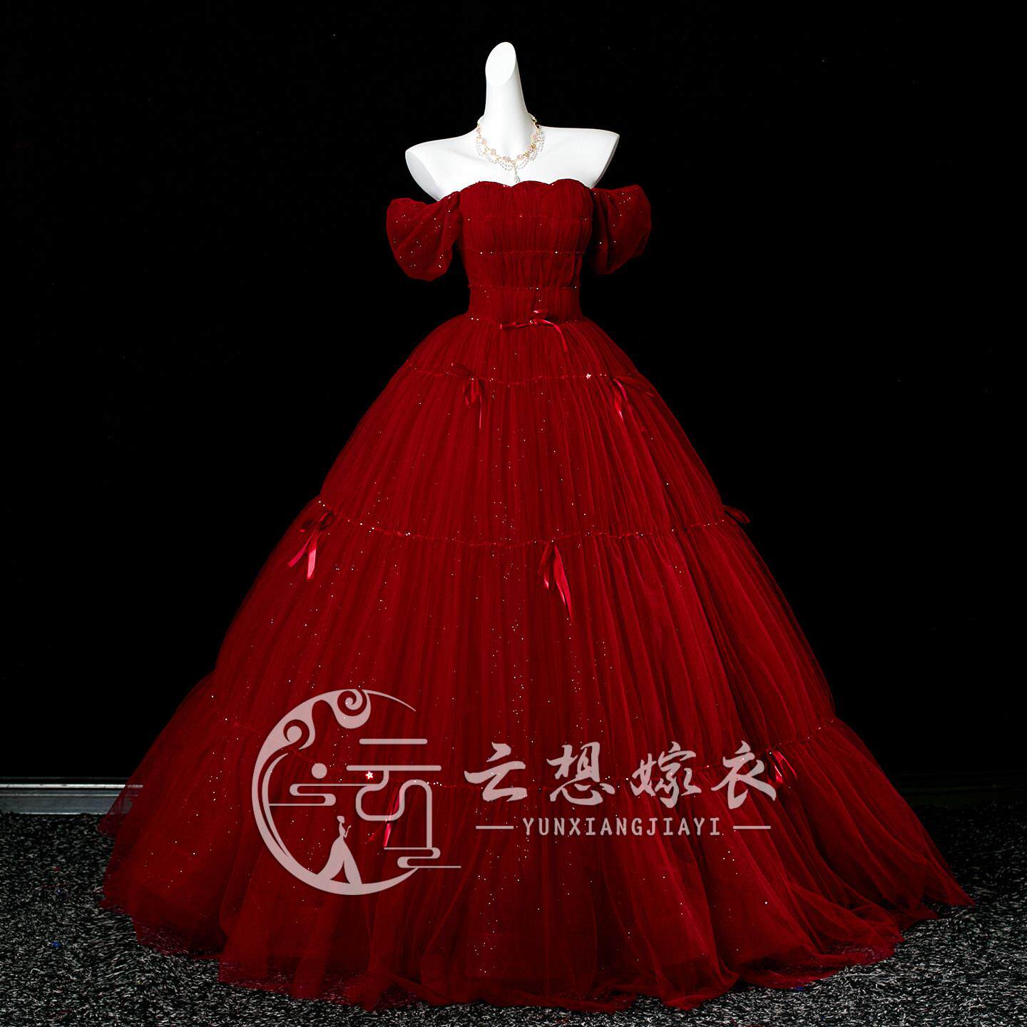 云想嫁衣25新款重工鱼骨敬酒艺考成人礼声乐钢琴礼服在逃公主裙