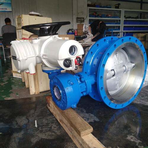 D943H-16CDN350三偏心硬密封电动蝶阀手动改电动一体式接PLC控