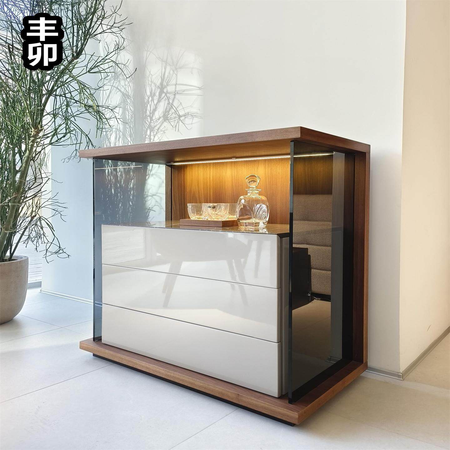 丰卯新中式现代白蜡木黑胡桃餐柜家用酒店民宿会所落地收纳柜,住宅家具,餐边柜,淘宝优惠券,粉丝福利购,淘宝优惠卷