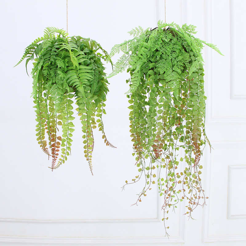 可代发棚顶装饰阳台吧台悬挂假苔藓青苔店铺植物吊兰绿色叶垂吊