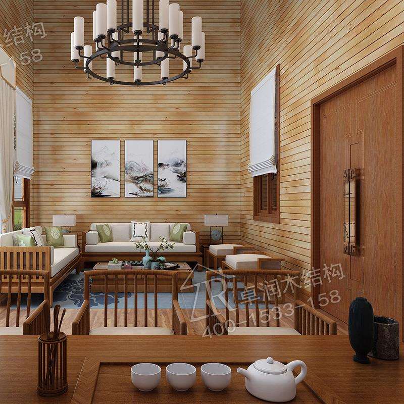 庭院建筑四合院六房一厅两卫一入户阳台中式屋檐制作民宿设计简约