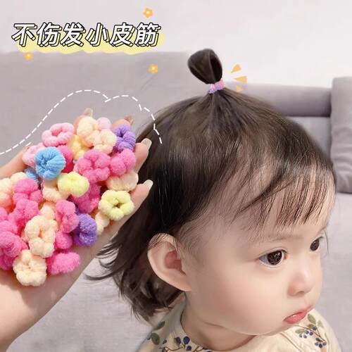 Colorful cotton hair ties for children, small baby-friendly