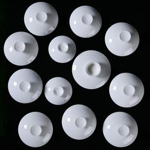 热卖潮汕工夫茶纯色盖杯单盖子配件白瓷骨瓷公道杯三才茶碗茶具