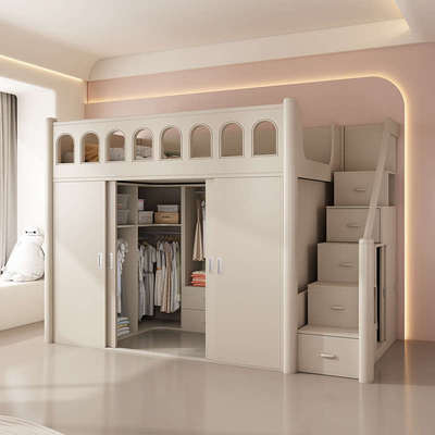 上床下柜下空组合床书桌衣柜一体小户型儿童床步入式衣帽间高架床